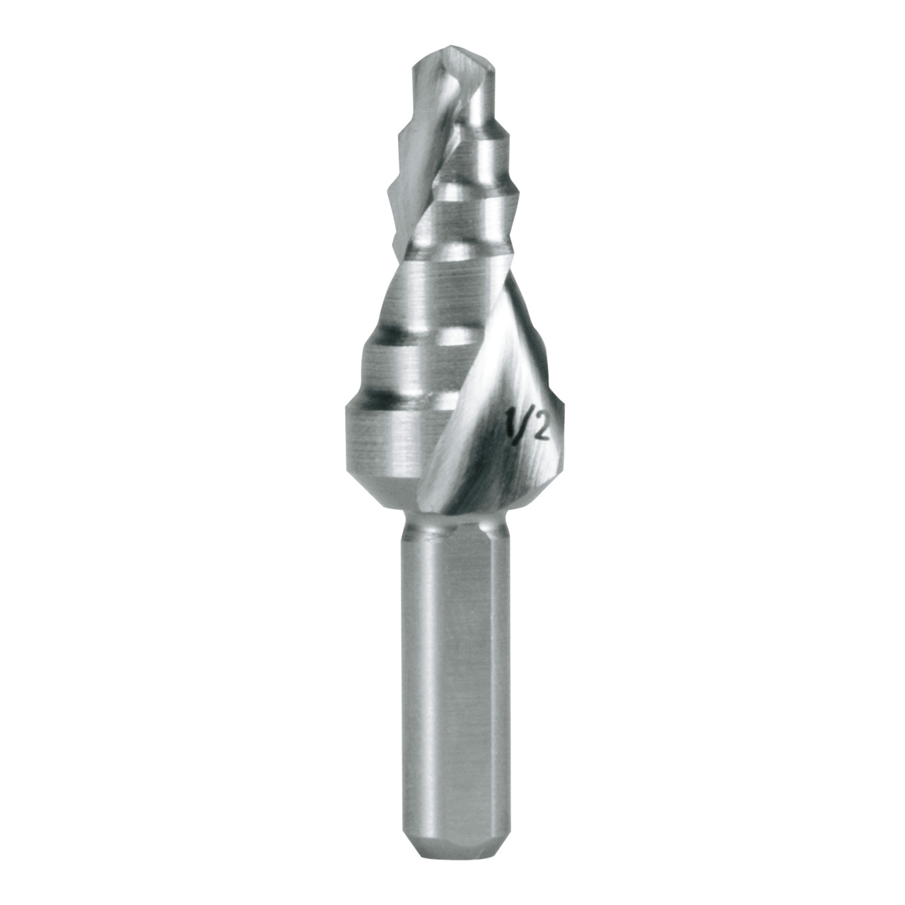 Mèche étagée HSS-Co 5 en dimensions impériales, cannelée en spirale avec affûtage croisé