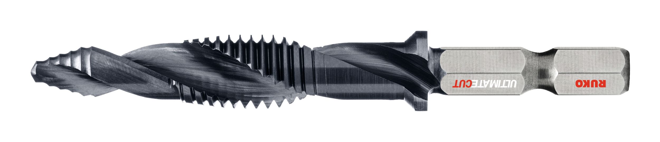 Taraud machine ULTIMATECUT combiné RUKO avec pointe FLOWSTEP®, HSS, revêtement RUnaTEC, queue hexagonale