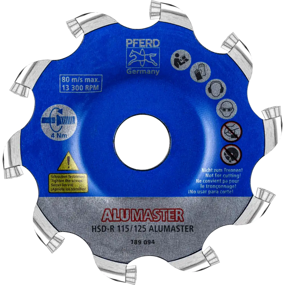 Disque de fraisage haute performance ALUMASTER R Ø 115 mm pour meuleuse d'angle - Usinage de l'aluminium