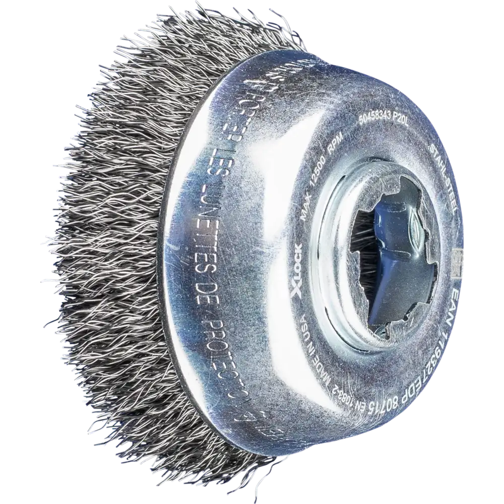 PFERD TOOLS Brosse cup TBU X-LOCK non tressée en fil d'acier pour meuleuse d'angle