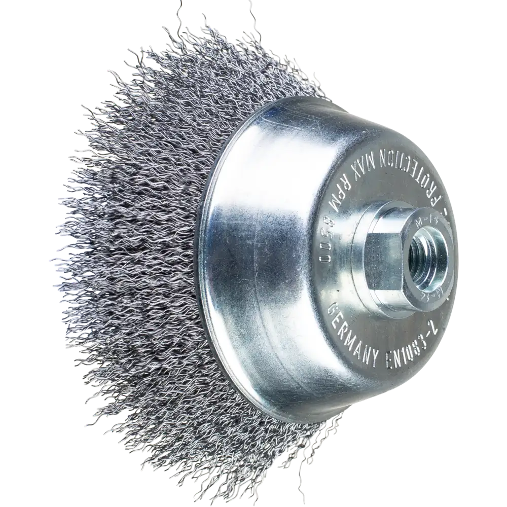 Brosse cup PFERD TOOLS non tressée TBU M14 fil d'acier pour meuleuse angulaire