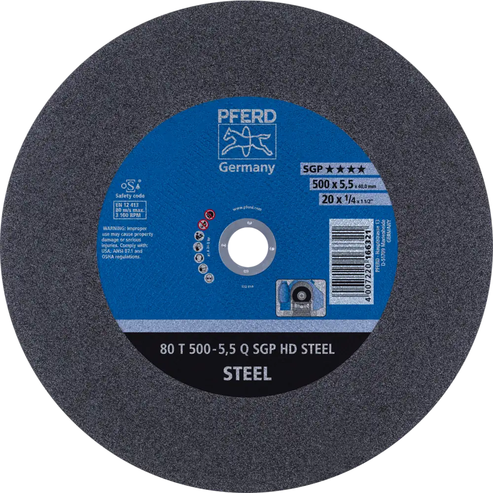 Disque de tronçonnage stationnaire T HD STEEL pour acier par PFERD TOOLS