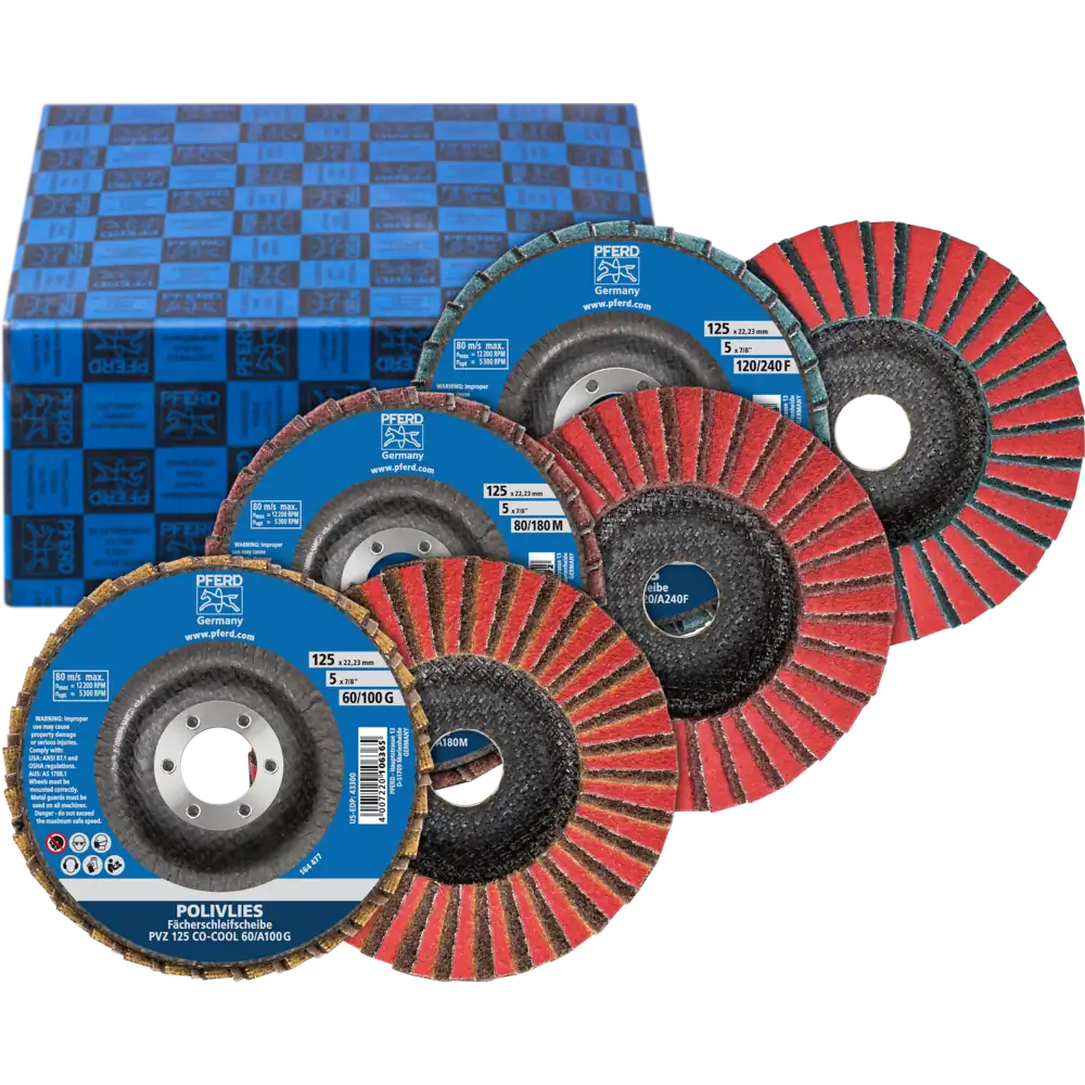 Jeu de disques à lamelles POLIVLIES PVZ 3 pièces en céramique 125 mm, alésage 22,23 mm