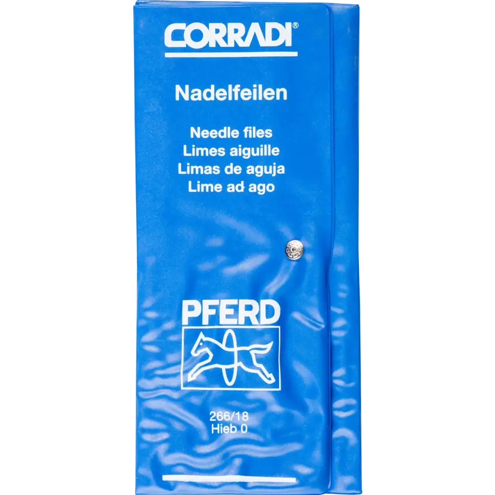 PFERD TOOLS Jeu de 12 limes à aiguille de précision 180 mm en pochette roulante, taille suisse 0, grossière — lot de 12 pièces