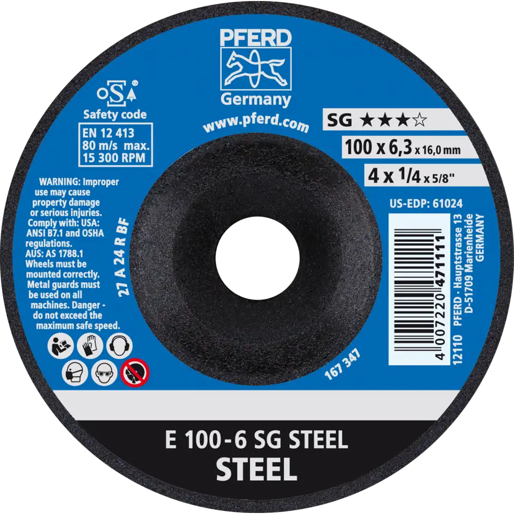 Meule à ébarber E Leistungslinie SG STEEL pour acier PFERD TOOLS