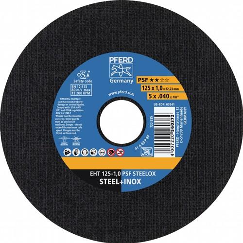 Disque de tronçonnage PFERD TOOLS EHT droit ligne universelle PSF STEELOX pour acier/inox