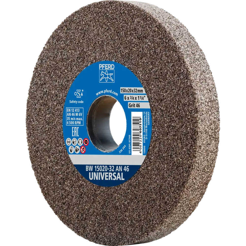 Meuleuse PFERD TOOLS, disque Ø 150x20 mm, alésage Ø 32 mm, grain 46 pour travaux de meulage universels