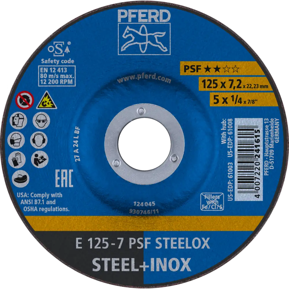 PFERD TOOLS Meuleuse à tronçonner E Ligne Universelle PSF STEELOX pour acier/acier inoxydable