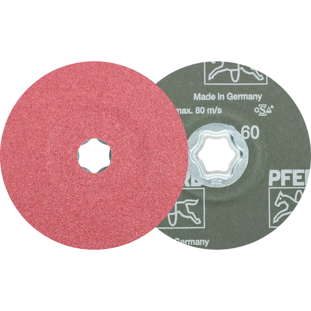 PFERD TOOLS COMBICLICK Fibrescheibe en grains céramiques pour forte abrasion sur acier