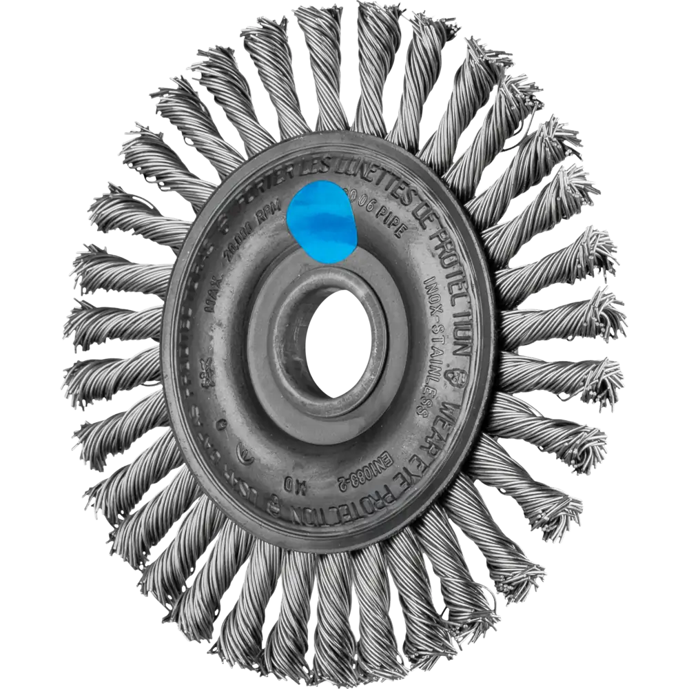 Brosse PFERD TOOLS PIPELINE RBG en fil d'acier inoxydable tressé pour meuleuse d'angle