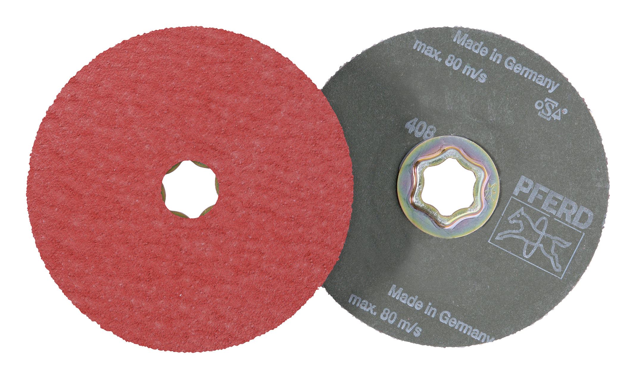 PFERD TOOLS COMBICLICK Disque fibre grain céramique pour acier inoxydable