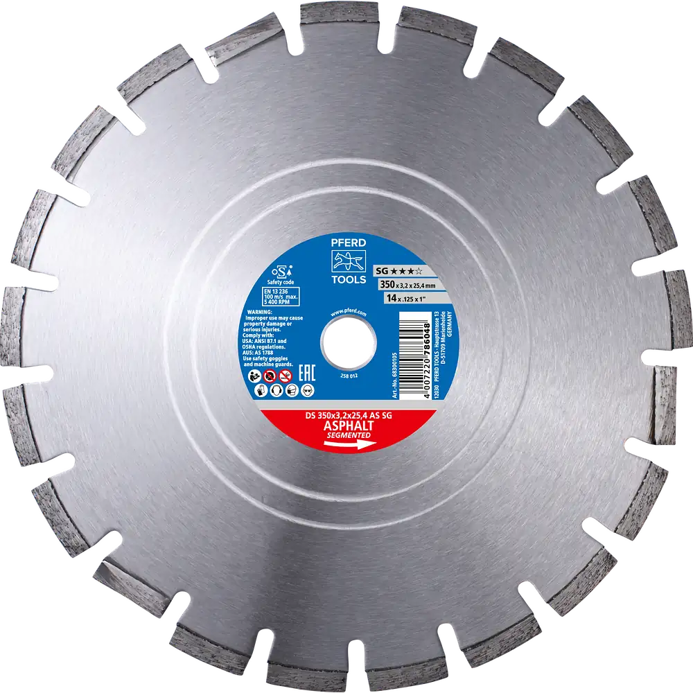 PFERD TOOLS Disque diamanté DS 300x2,8x25,4 mm SG pour la découpe rapide d'asphalte