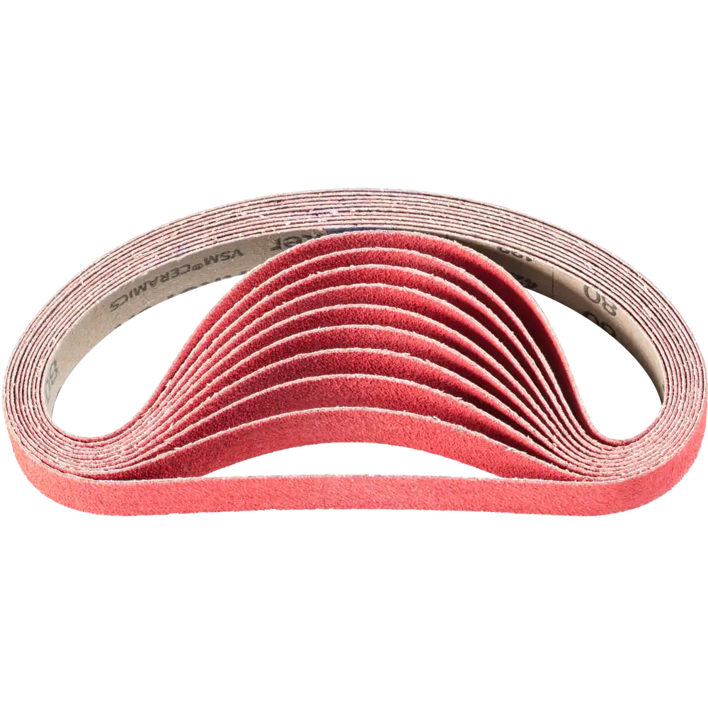 Bande abrasive en céramique PFERD TOOLS BA pour acier inoxydable avec ponceuse à bande