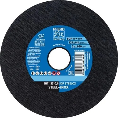 Disque de tronçonnage Pferd Tools SGP STEELOX D125 x 0,8 mm pour acier inoxydable — lot de 25 pièces
