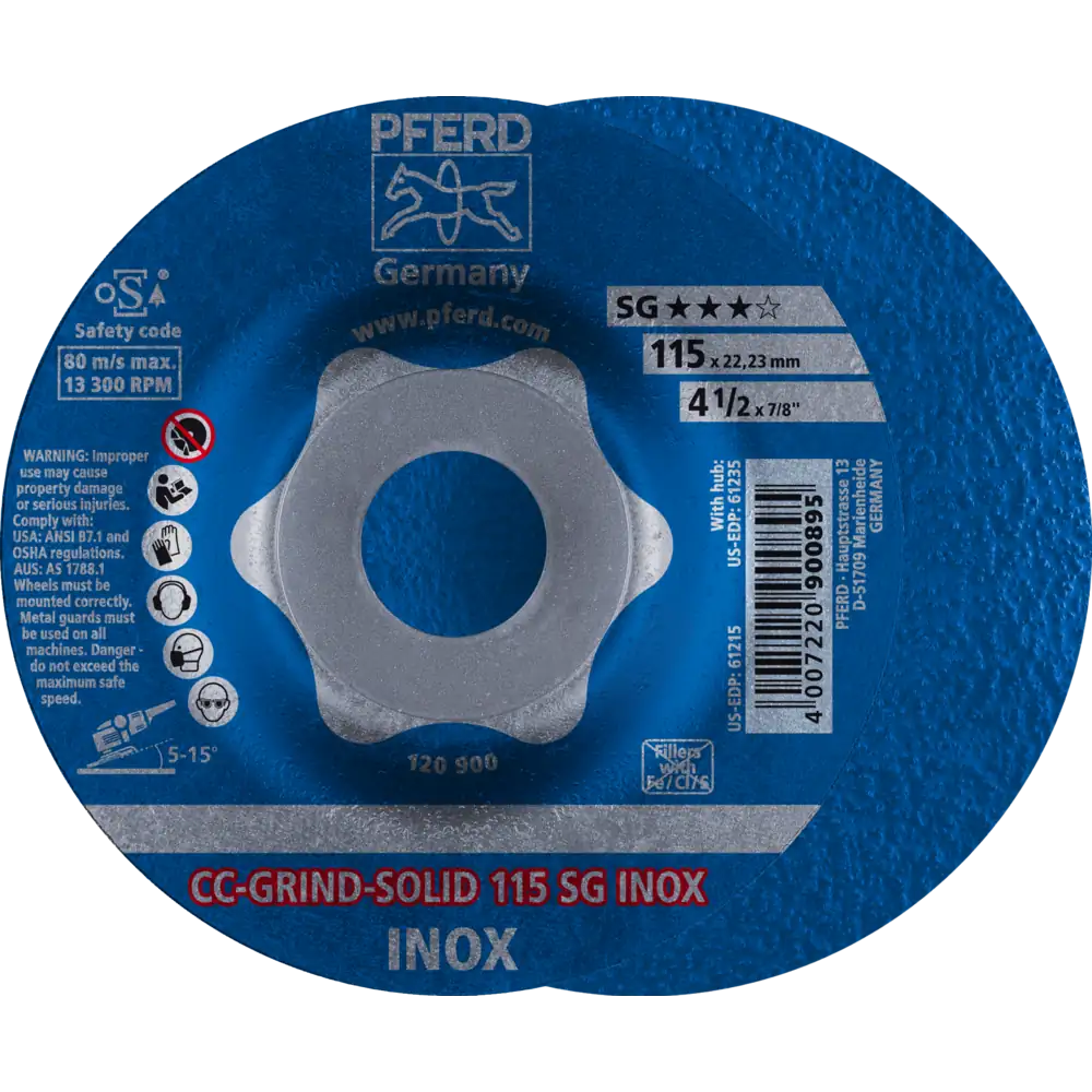 Meuleuse PFERD TOOLS CC-GRIND-SOLID Performance Line SG INOX pour acier inoxydable