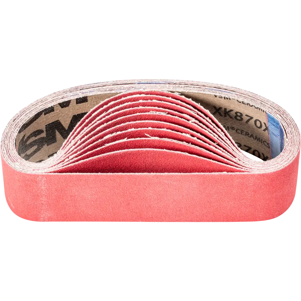 Bande de ponçage en céramique PFERD TOOLS BA pour acier inoxydable avec ponceuse à ruban