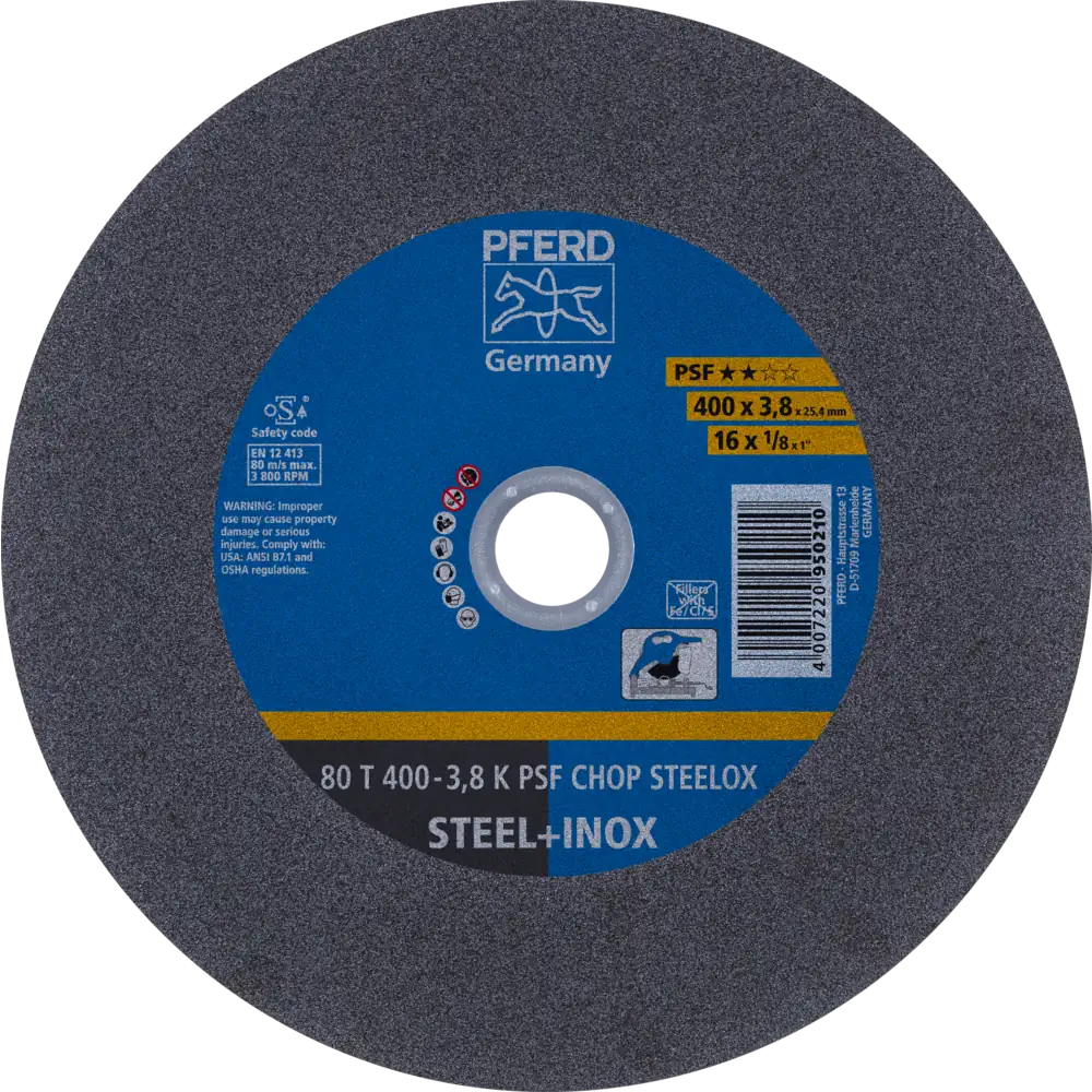 PFERD TOOLS Disque de tronçonnage pour scie circulaire à métaux T Ligne universelle PSF CHOP STEELOX Acier/Acier inoxydable