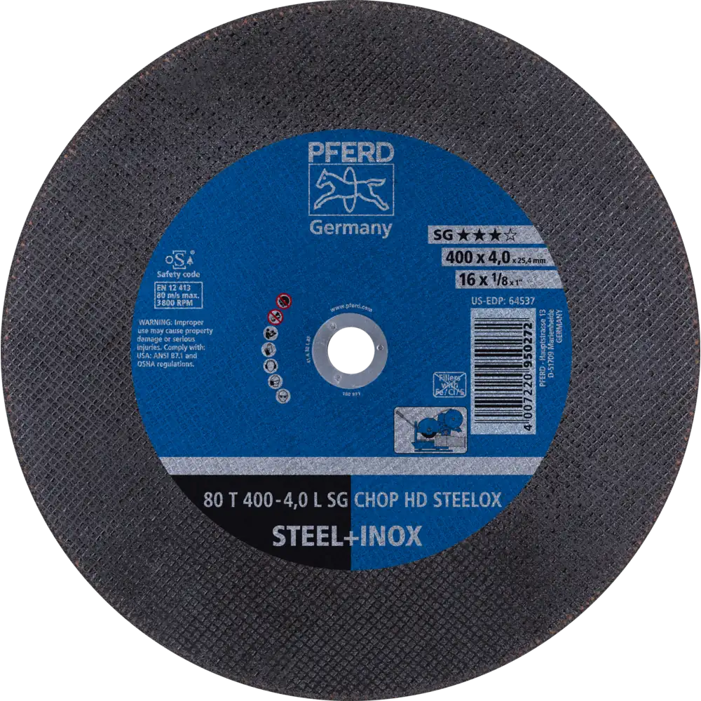 Disque de tronçonnage T Ligne Performance SG CHOP HD STEELOX pour acier/inox de PFERD TOOLS