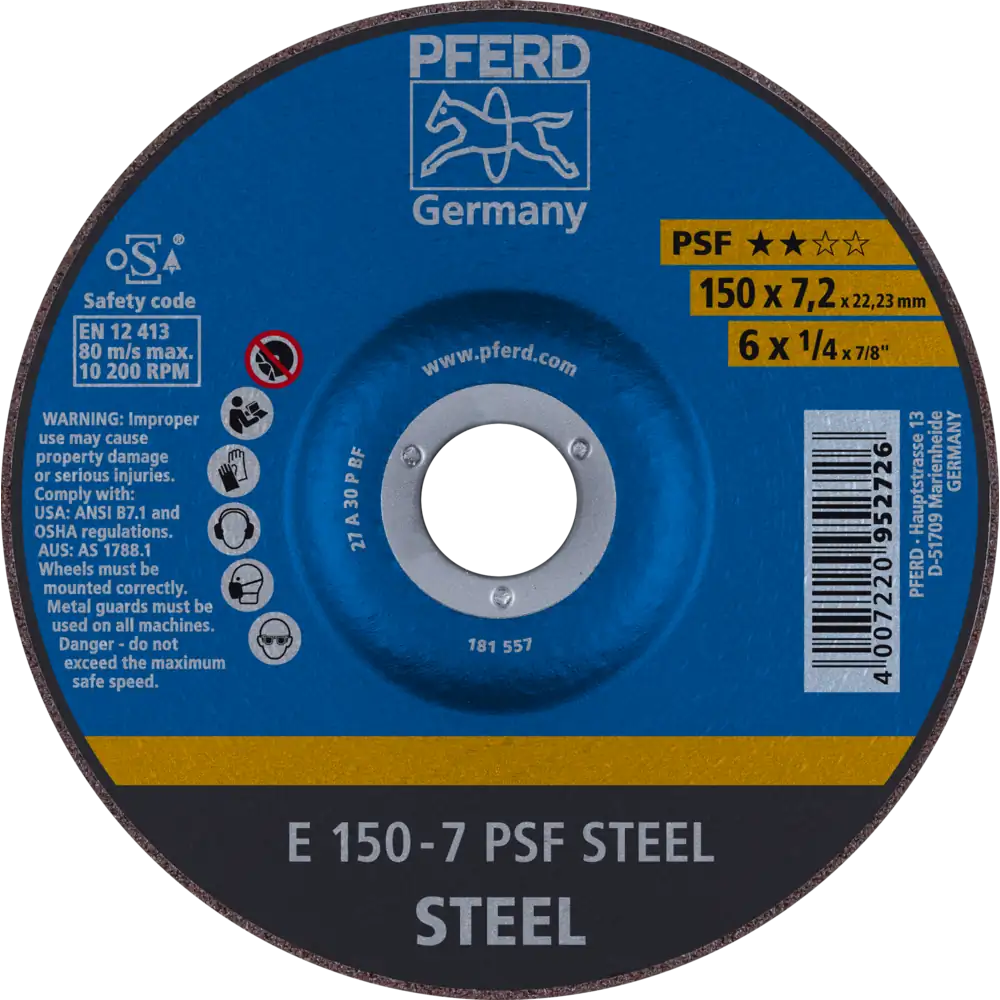 Meule à ébarber E ligne universelle PSF STEEL pour acier de PFERD TOOLS
