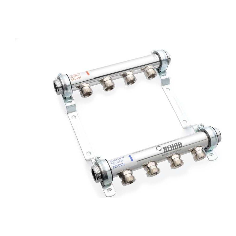 Distributeur de chauffage Rehau HLV 7 circuits, acier inoxydable