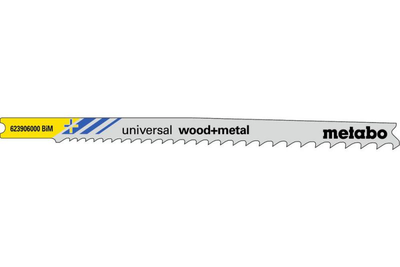Lames de scie sauteuse universelles Metabo pour bois + métal 107 / 2,4-5,0 mm progressif BiM - 5 pièces — lot de 5 pièces