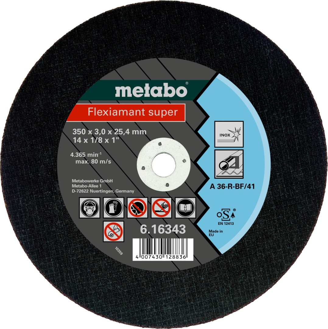 Disque de tronçonnage Flexiarapid super Inox de Metabo, exécution droite