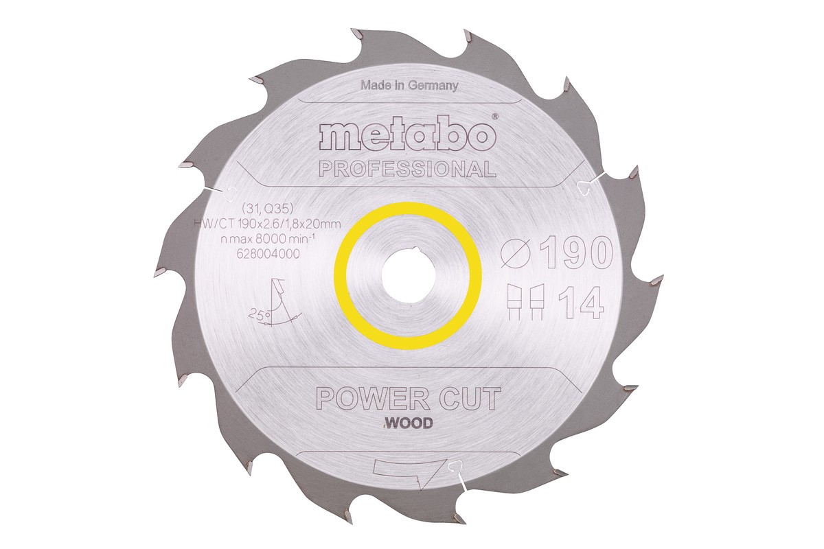 Lame de scie Metabo power cut wood professional WZ 25°