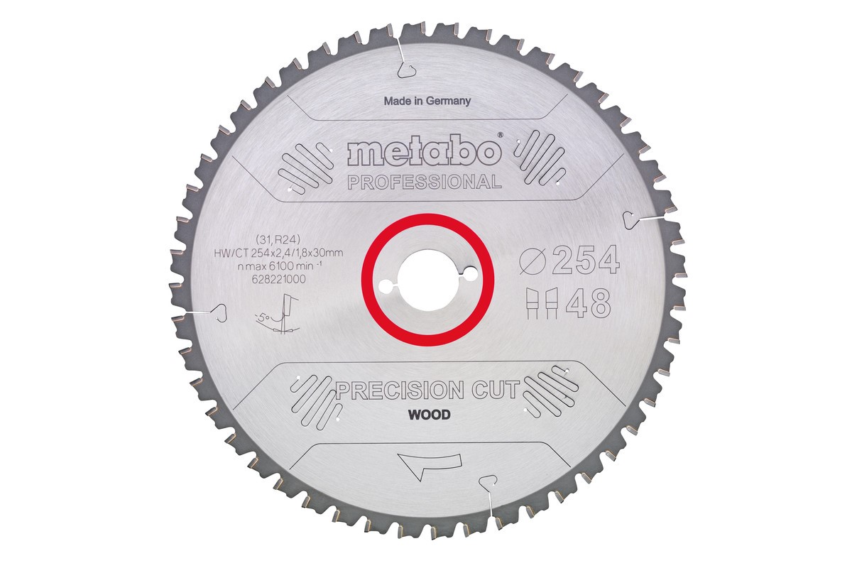 Lame de scie Metabo precision cut wood - professional WZ 5° neg