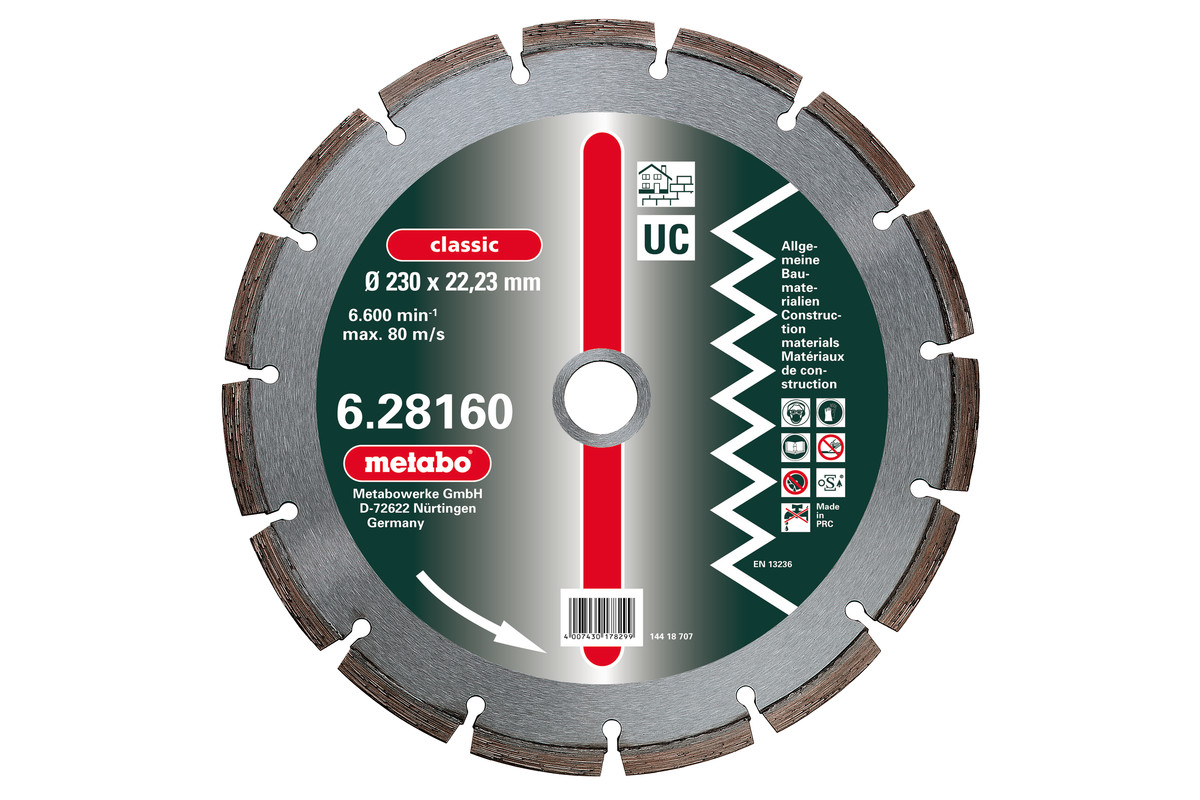Disque de tronçonnage diamanté Metabo classic UC / Universal