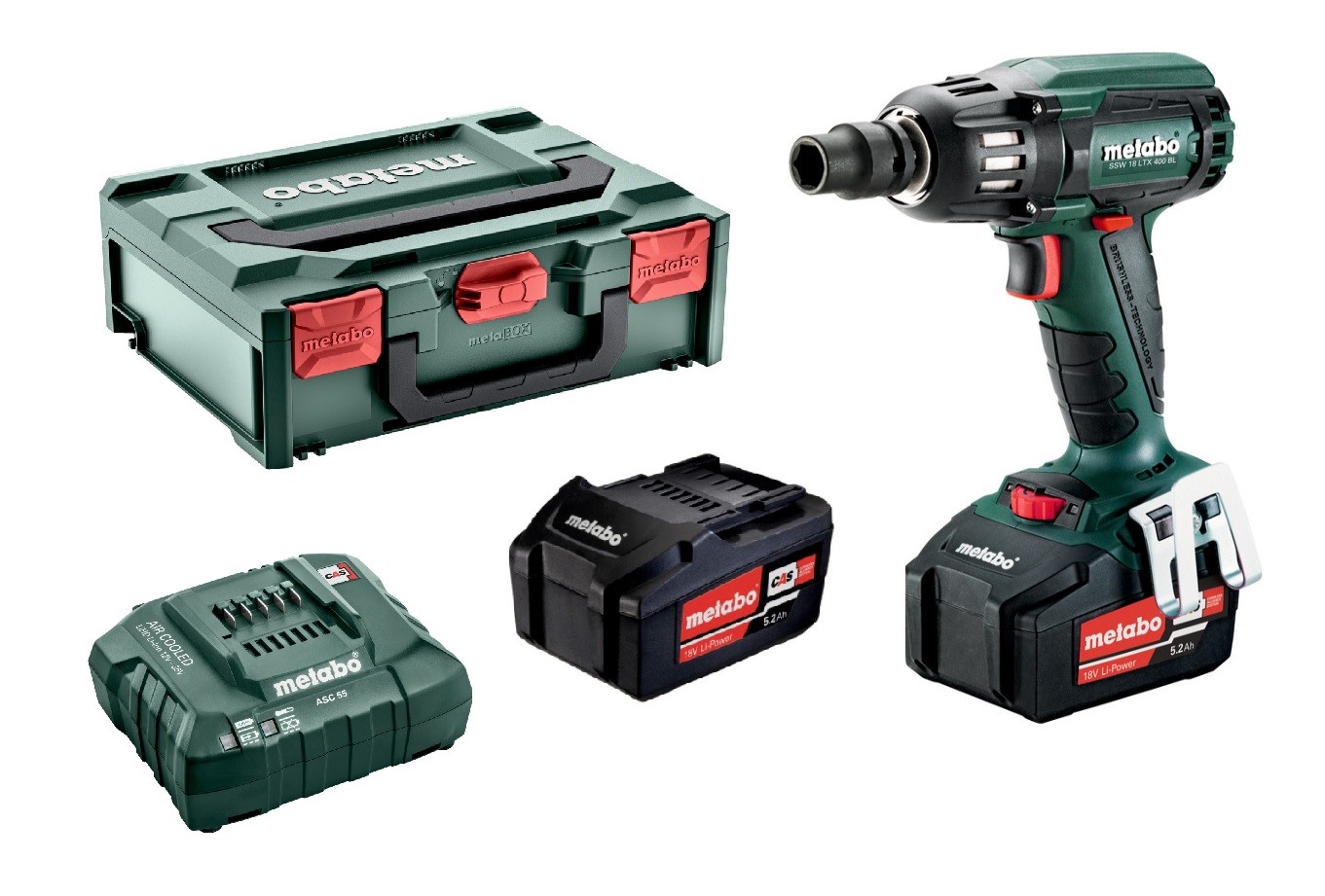 Visseuse à chocs sans fil SSW 18 LTX 400 BL metaBOX 145 - 18V 2x5,2Ah Li-Power + ASC 55 (Metabo)