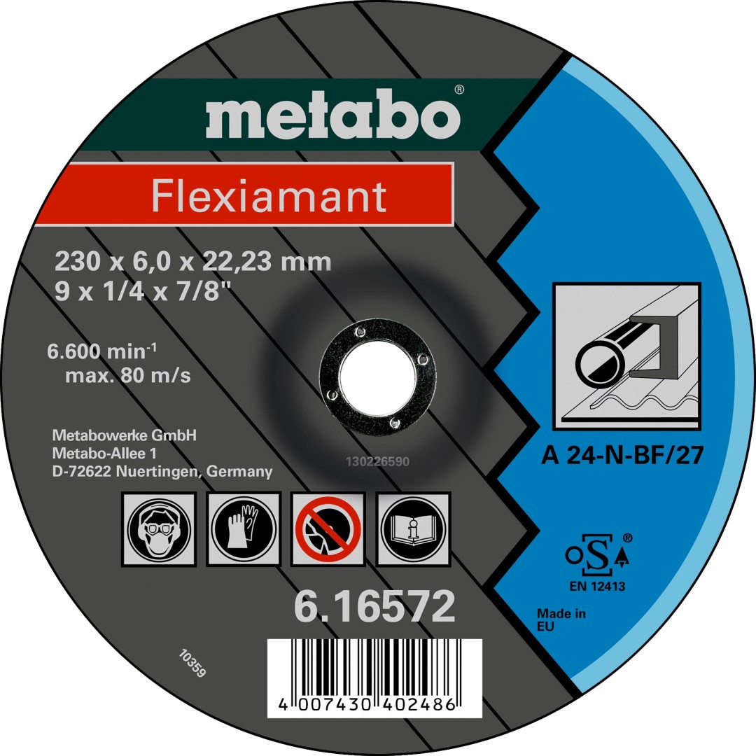Disque de tronçonnage Flexiamant acier, exécution coudée Metabo