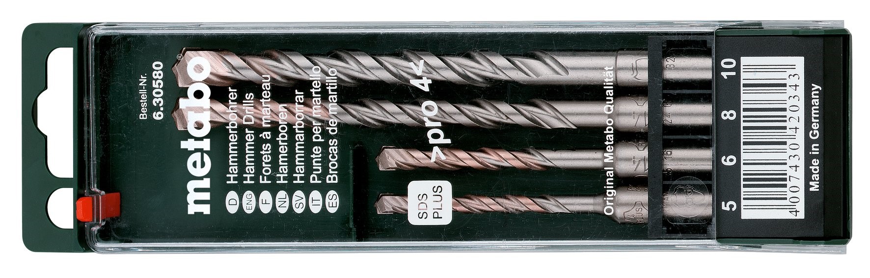 Metabo Jeu de 4 forets à percussion SDS-plus Pro - Set 4 pièces