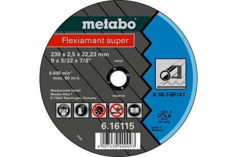 Meule à tronçonner Metabo Flexiamant super 180 x 2 x 22,23 Acier exécution crantée