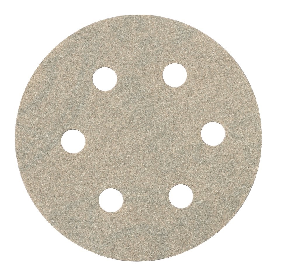 Plaquettes de ponçage adhésives Metabo, 80 mm professional pour peintures, vernis, mastics, pour ponceuse excentrique, corindon, enrobage stéarate - 25 pièces — lot de 25 pièces