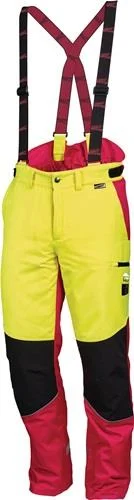 Pantalon de protection forestière Leipold+döhle Comfort Taille 60 jaune néon/rouge