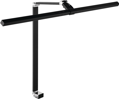 Lampe de bureau LED aluminium/plastique noir hauteur 720 mm avec pince de table