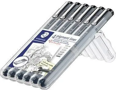 Stylo fin Staedtler Finliner 308 SB6P noir lot de 6 — lot de 6 pièces