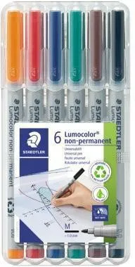 Feutre à pointe fine STAEDTLER® Lumocolor® non permanent 315 1 mm assorti non résistant aux documents 6 pièces/boîte STAEDTLER