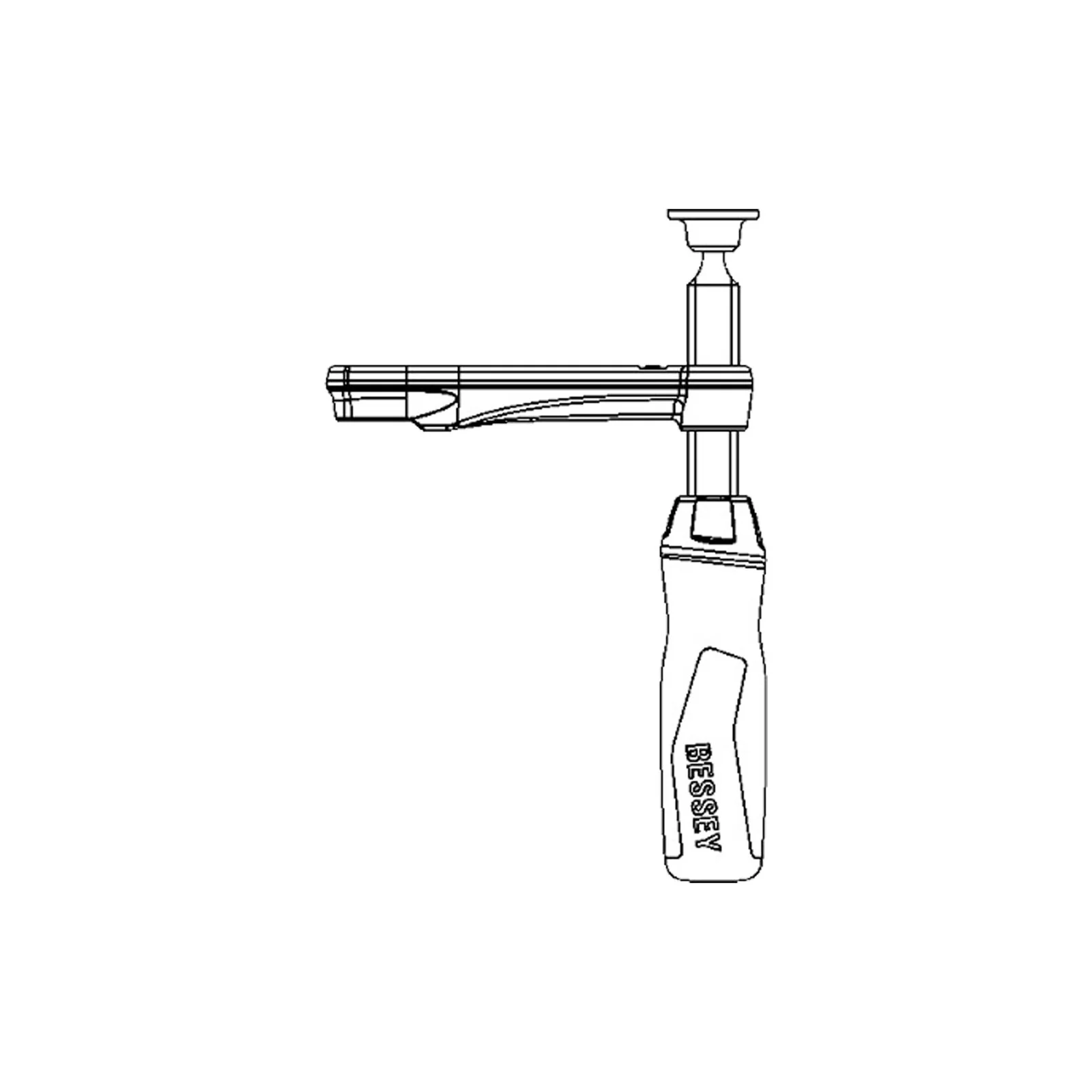 Étrier de glissement complet Bessey avec poignée 2K pour serre-joints en acier GZ40-GZ125 (portée 120 mm) - 3101837