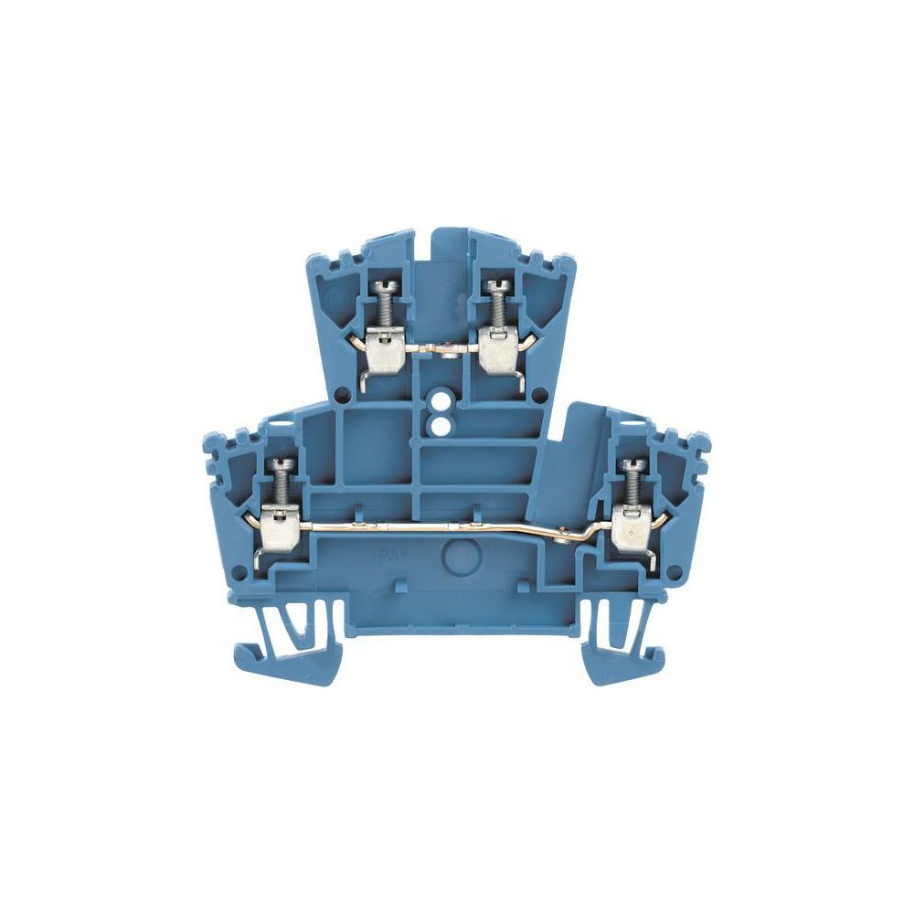 Bornier double étage Weidmüller WDK 2.5 BL, 24 A 400 V 5,1x69,5x63 mm, Thermoplastique, Bleu, 1021580000