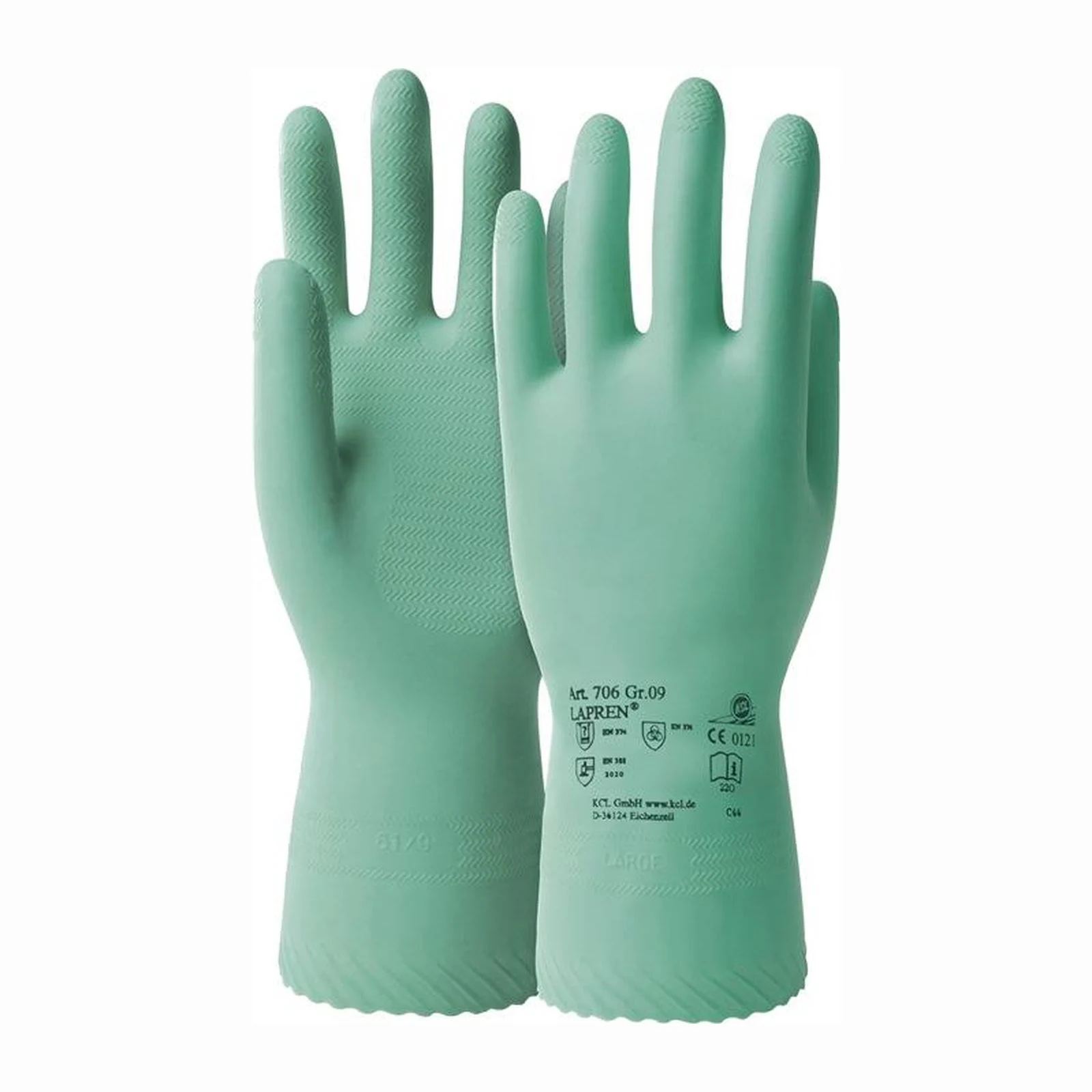 Gant chimique Honeywell Chemiehandschuh Lapren 706 taille 10 vert EN 388 EN 374 PSA III - 706/10