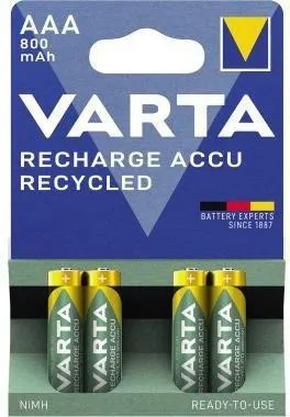 Varta Batterie rechargeable Recycled 56813101404 AAA NiMH 800mAh 4 pièces/boîte — lot de 4 pièces