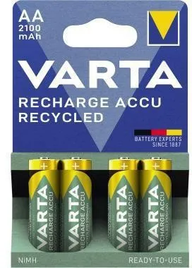 Accu rechargeable VARTA Recycled 56816101404 AA NiMH 2100 mAh (4 pièces/boîte) — lot de 4 pièces