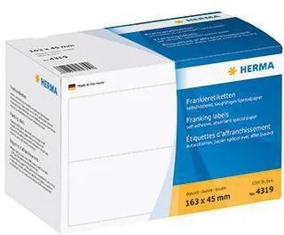 Étiquette d'affranchissement HERMA 4319 163x45mm double blanc - 1000 pièces/paquet — lot de 1000 pièces