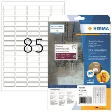 Étiquette Herma 8337 37x13mm PES blanc 2 125 ét./paquet
