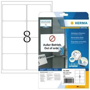 Étiquette Herma 10018 99,1x67,7 mm amovible ws 200 pcs. — lot de 200 pièces