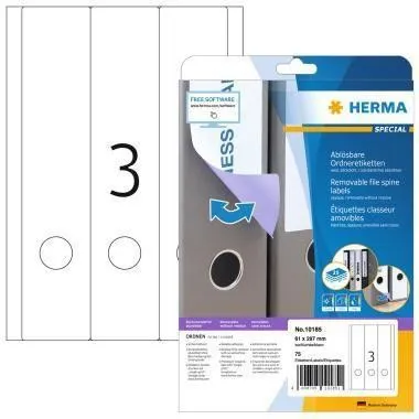 Étiquettes de classement HERMA 61,0 x 297,0 mm blanc 1 boîte = 25 feuilles