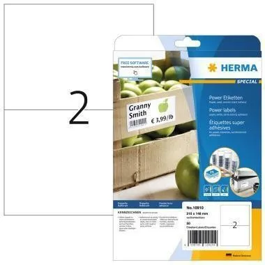 HERMA étiquette 10910 adhérence forte 210x148 mm blanc mat 50 pièces/paquet
