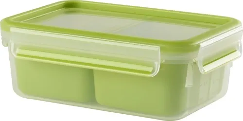 emsa Boîte à lunch CLIP & GO 5,8 cm haut 1,2 l transparente/verte