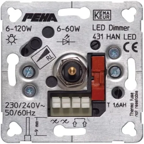 Peha Dimmer rotatif encastré D 431 HAN LED sans fin de course
